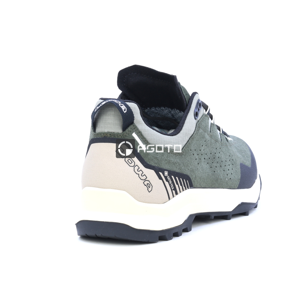részlet LOWA Explorer GTX zöld férfi bőr outdoor cipő GORE-TEX membránnal