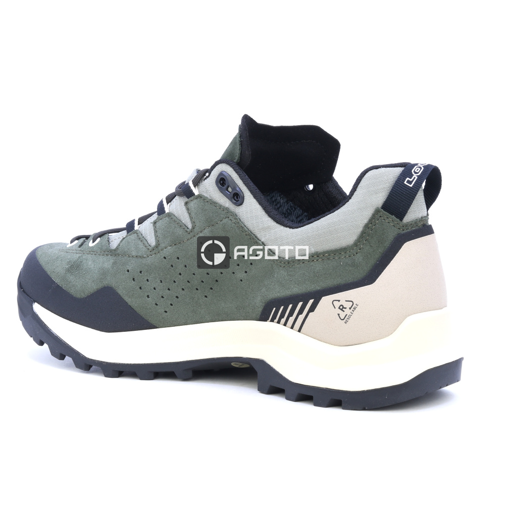 részlet LOWA Explorer GTX zöld férfi bőr outdoor cipő GORE-TEX membránnal