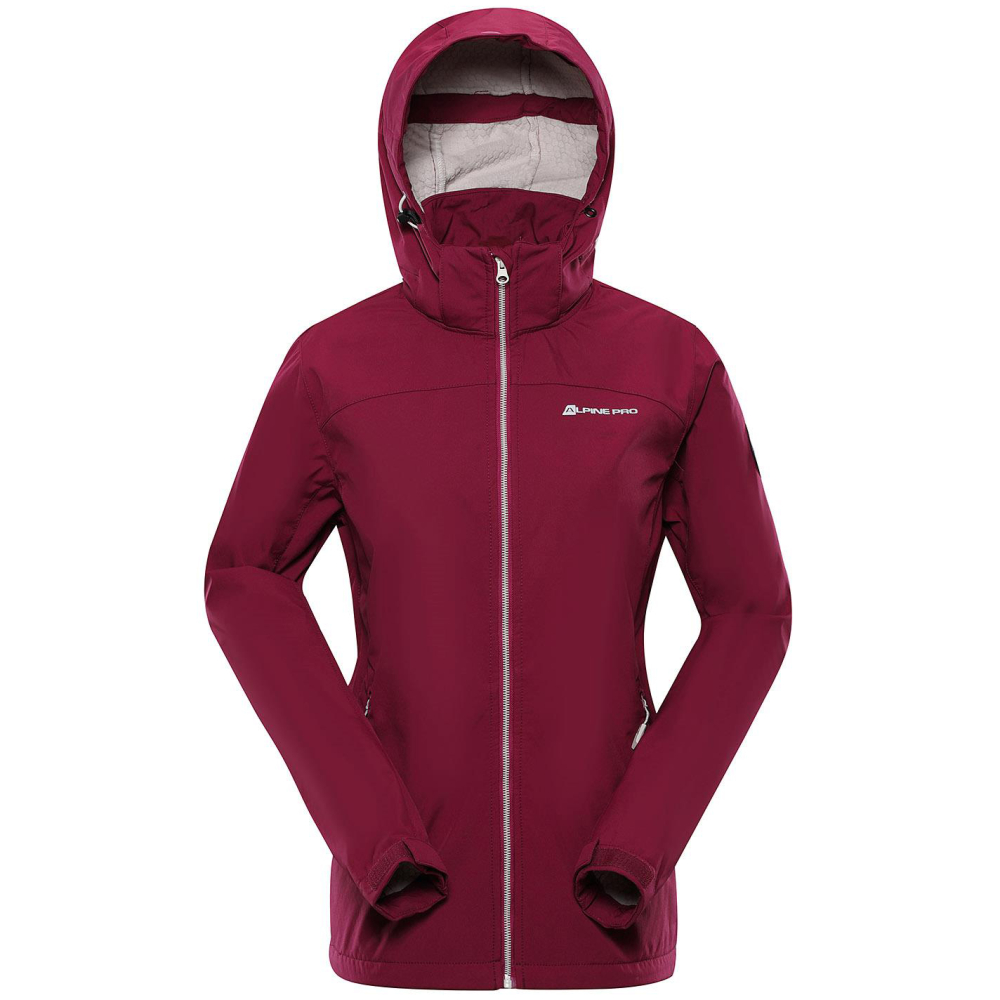 részlet ALPINE PRO Nootka 8 dámská vínová softshell bunda