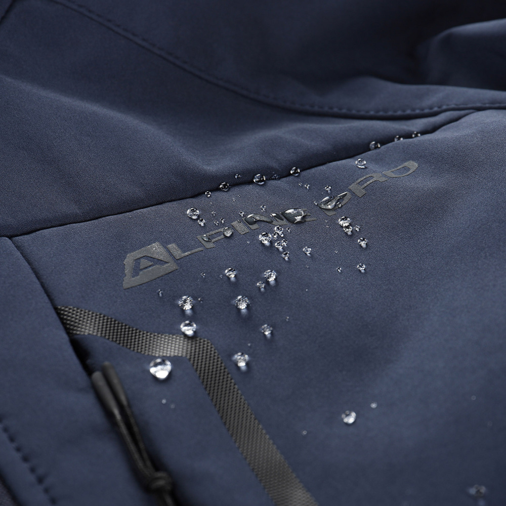 részlet ALPINE PRO Hoor membrane SOFT-SHELL WINDBARRIER DWR 8000 mm trekking kabát