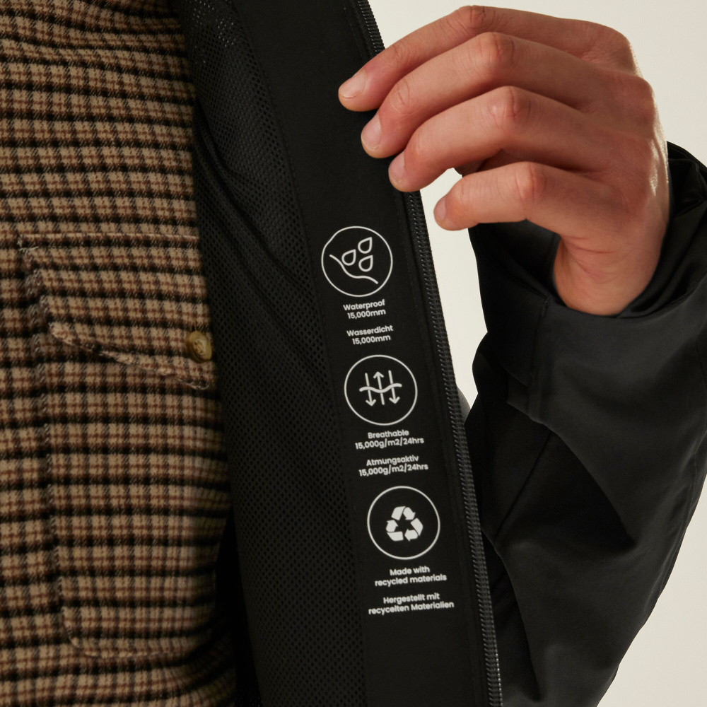 részlet REGATTA Birchdale II szürke férfi outdoor kabát Isotex membránnal, 10 000 mm víz