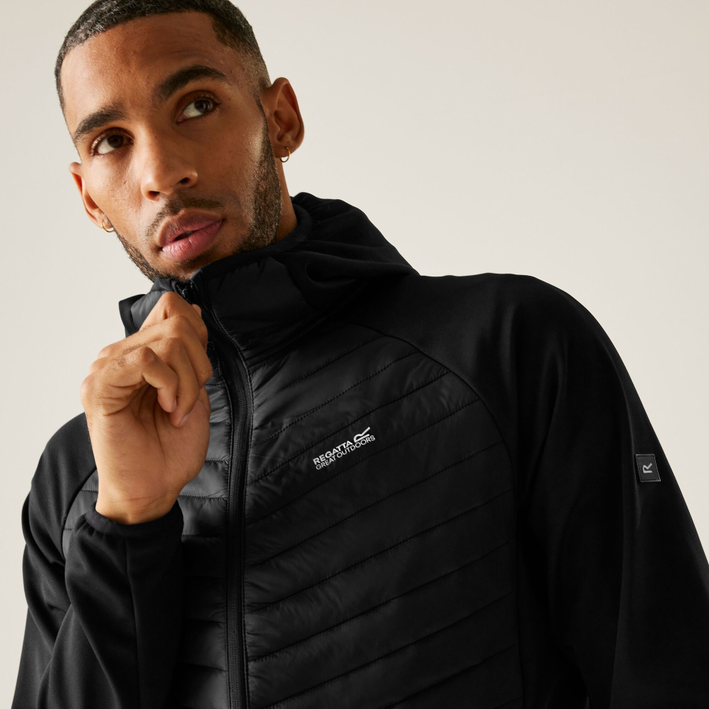 részlet Regatta Andreson Hybrid fekete férfi outdoor kabát, praktikus, egész éves haszná