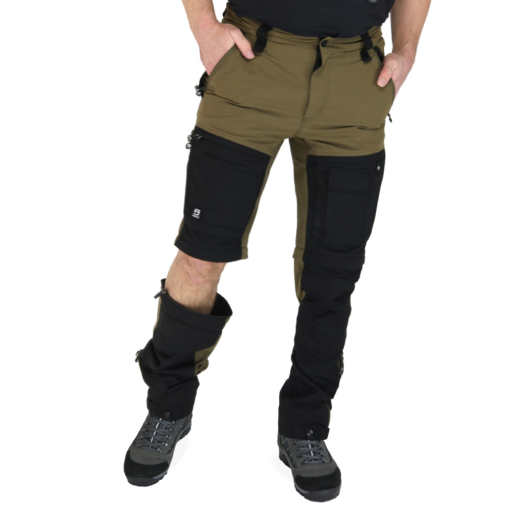 részlet Asoto Vattern Zip-Off férfi barna outdoor nadrág DWR bevonattal, lecipzározható