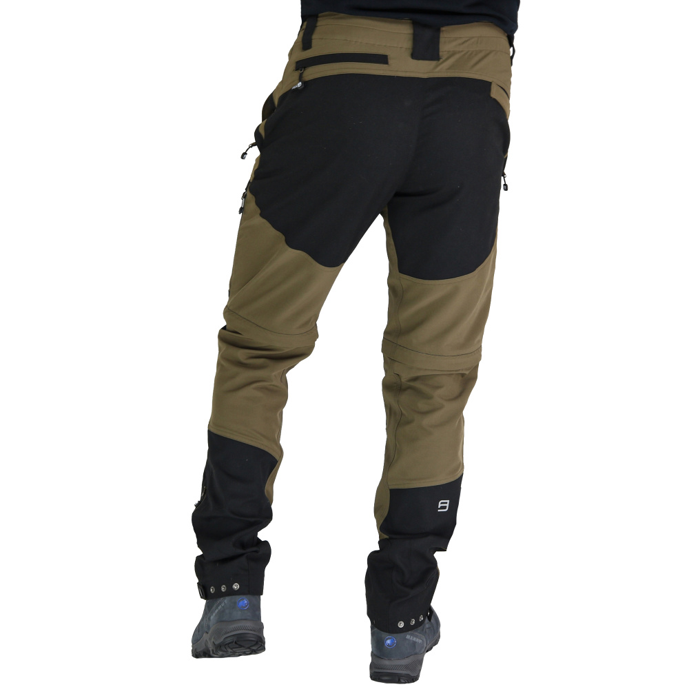részlet Asoto Vattern Zip-Off férfi barna outdoor nadrág DWR bevonattal, lecipzározható