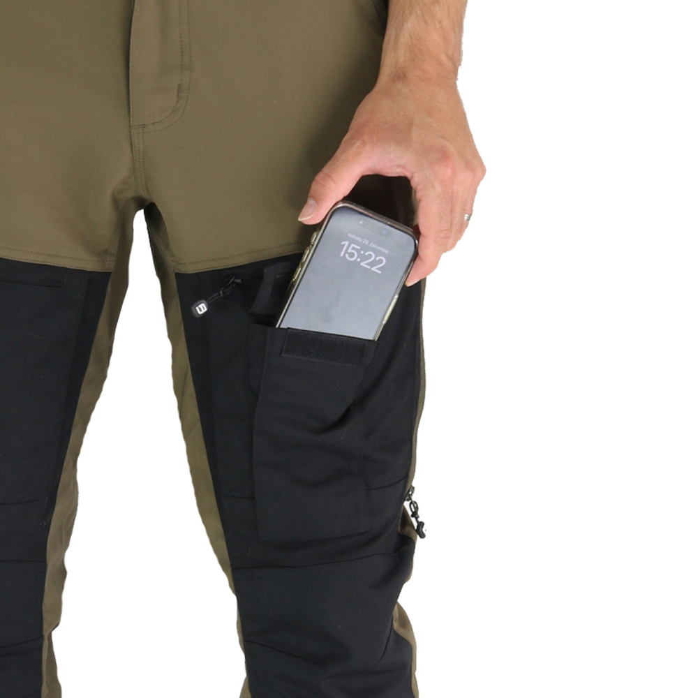 részlet Asoto Vattern Zip-Off férfi barna outdoor nadrág DWR bevonattal, lecipzározható