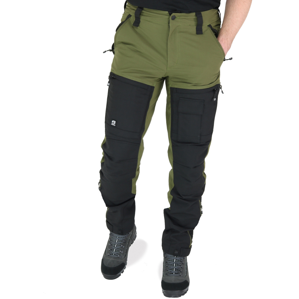 részlet Asoto Fjallvik olívazöld férfi outdoor nadrág, vízlepergető, rugalmas szellőzéss