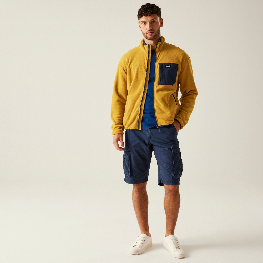 részlet REGATTA Frankie F/Z sárga férfi outdoor polár pulóver, kényelmes és kellemes vis