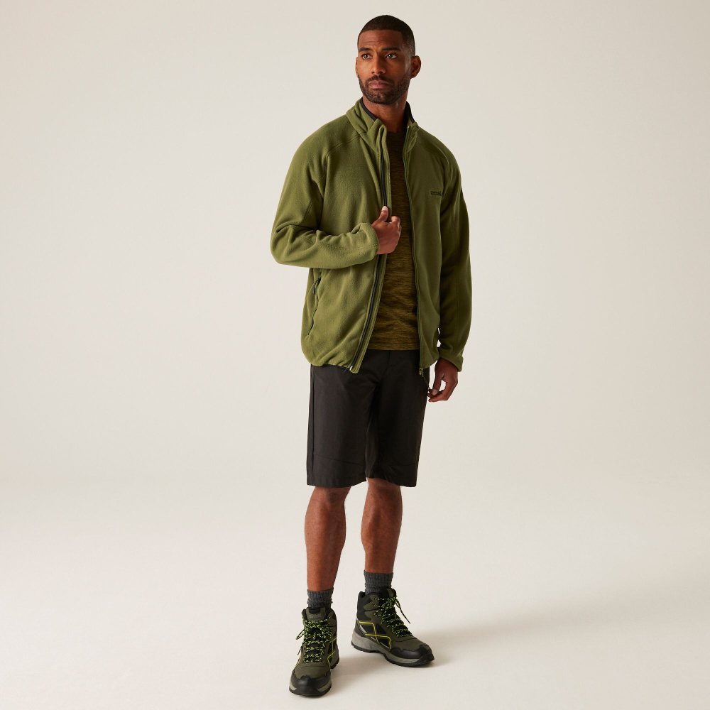 részlet REGATTA Hadfield zöld férfi outdoor polár pulóver, kényelmes viselet