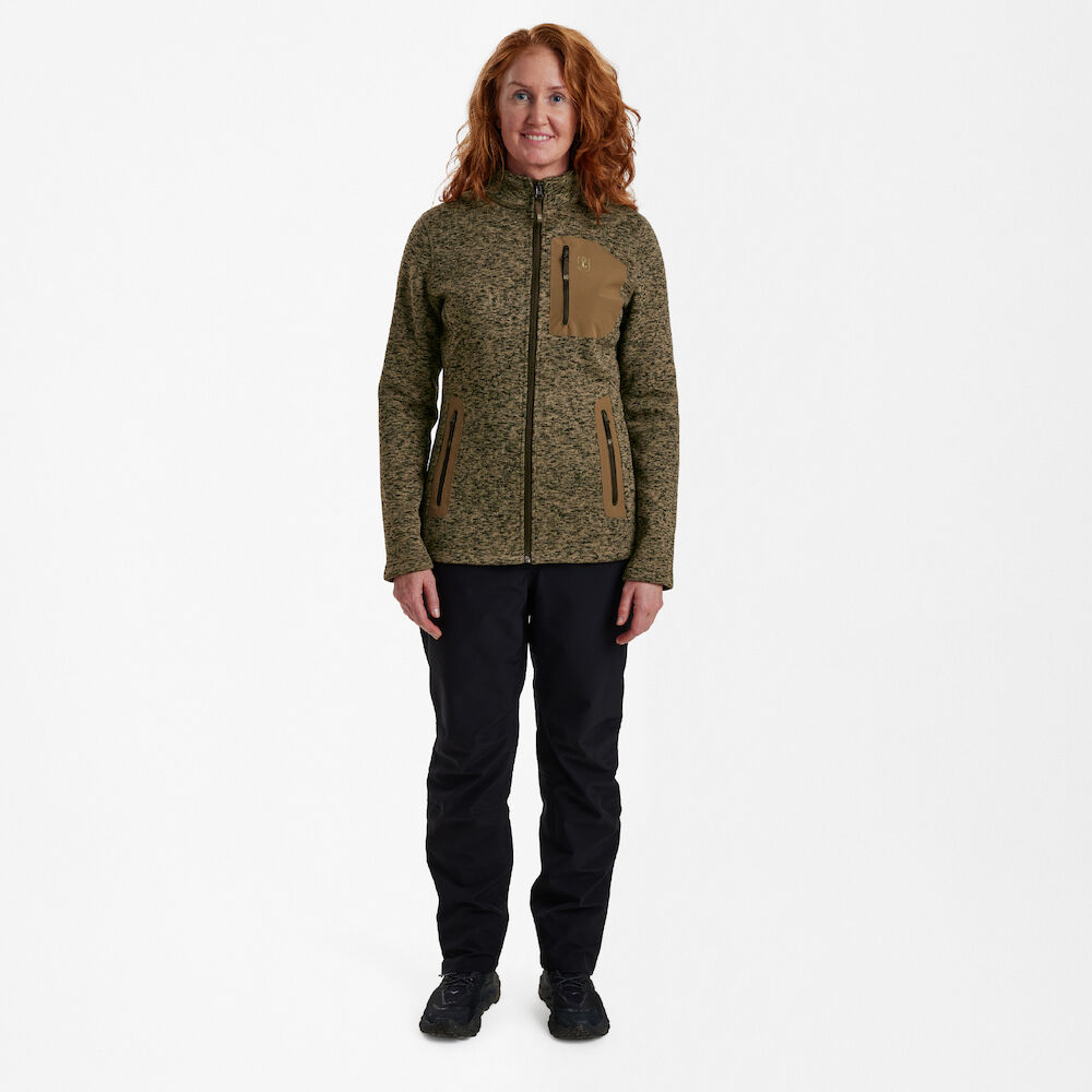 részlet Deerhunter Lady Sarek barna kötött női dzseki