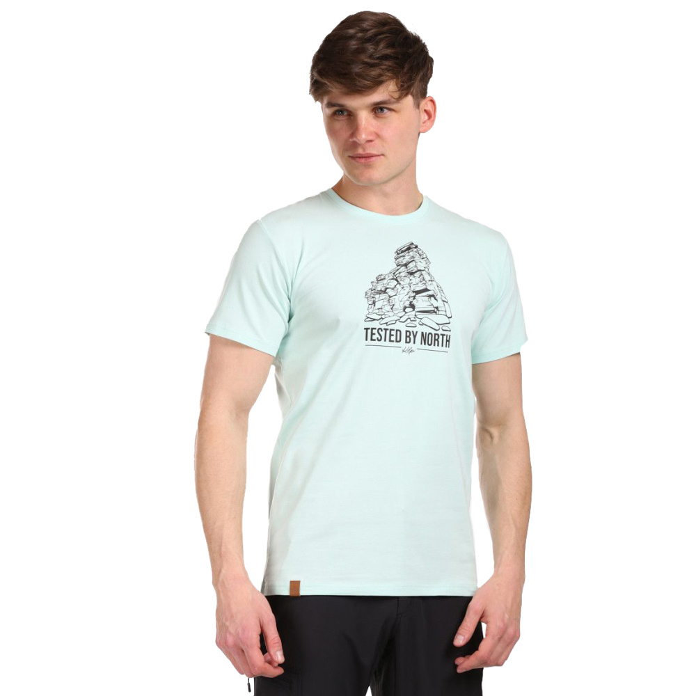 részlet KILPI Discover M zöld férfi outdoor póló, rugalmas és kényelmes