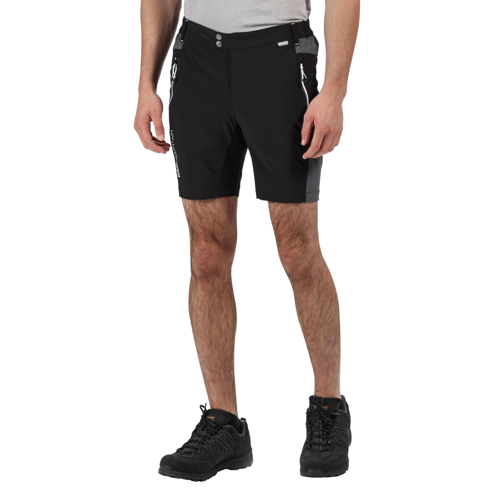 részlet REGATTA Mountain shorts černé pánské outdoor kraťasy