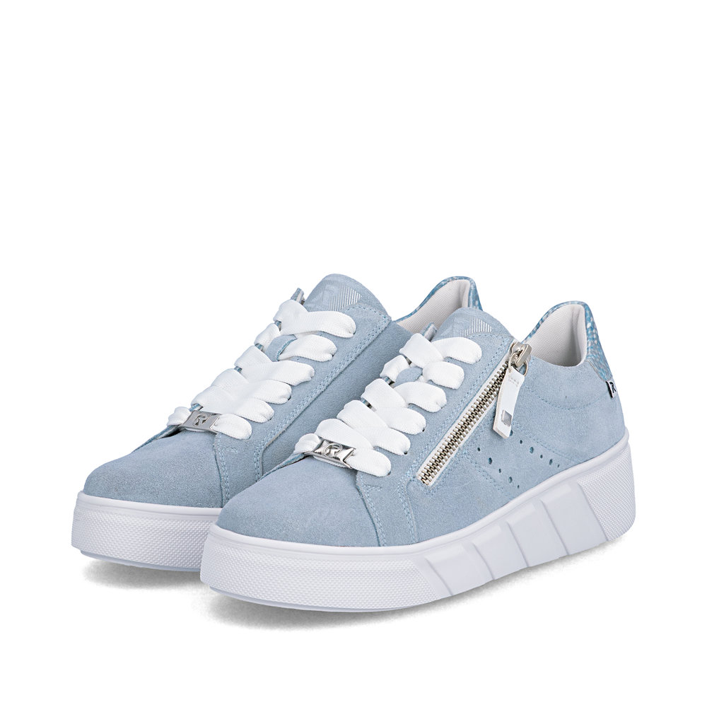 részlet RIEKER W2605-12 kék női modern bőr sportcipő városi viseletre