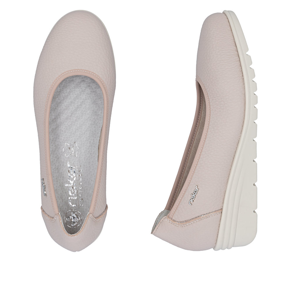részlet RIEKER L5360-31 női rózsaszín bőr balerina Antistress technológiával