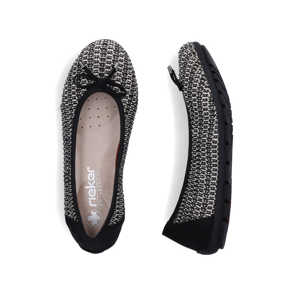 részlet RIEKER 43850-00 fekete női balerina