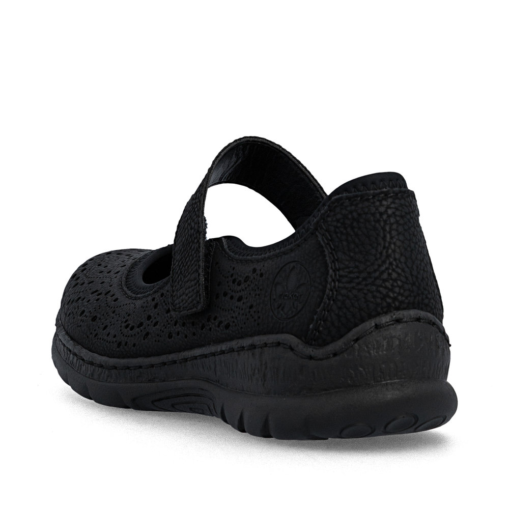 részlet RIEKER N4299-00 fekete női nyári balerina Antistress technológiával