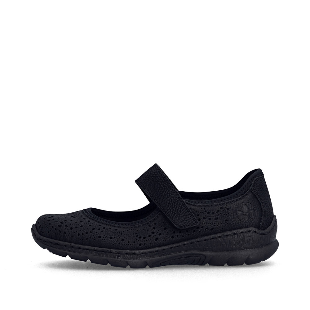 részlet RIEKER N4299-00 fekete női nyári balerina Antistress technológiával