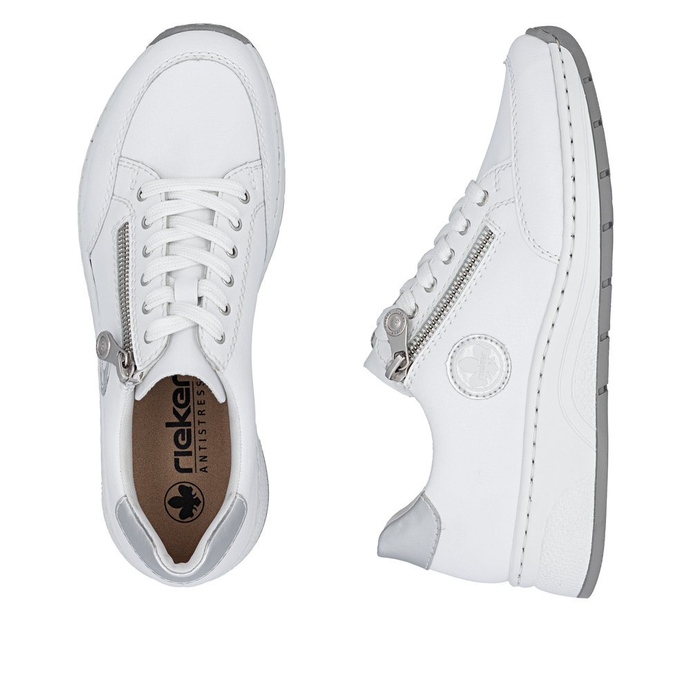 részlet RIEKER N6508-80 fehér női bőr sneaker Antistress technológiával