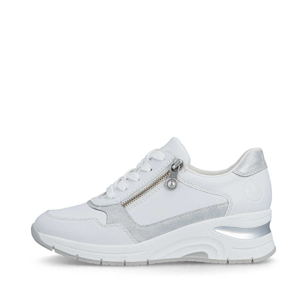 részlet RIEKER N9301-80 fehér női bőr sneaker Antistress technológiával