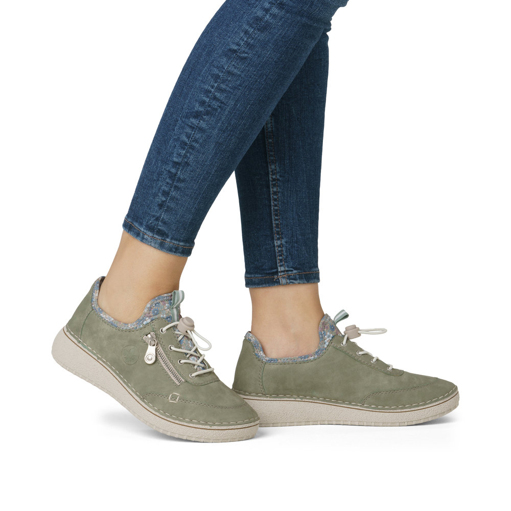 részlet RIEKER 50962-52 zöld női sneaker Antistress technológiával