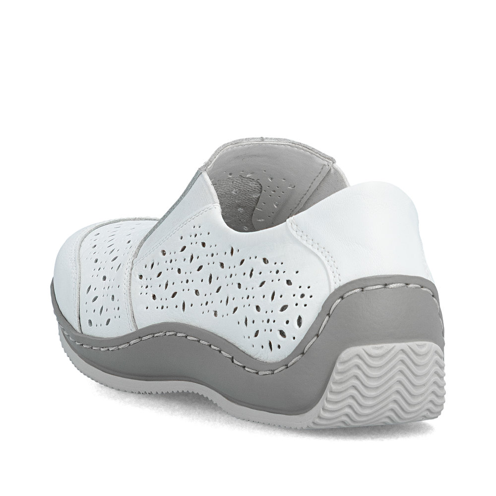 részlet RIEKER L1756-80 fehér női félcipő, valódi bőr, Antistress talp