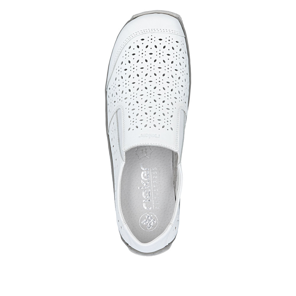 részlet RIEKER L1756-80 fehér női félcipő, valódi bőr, Antistress talp