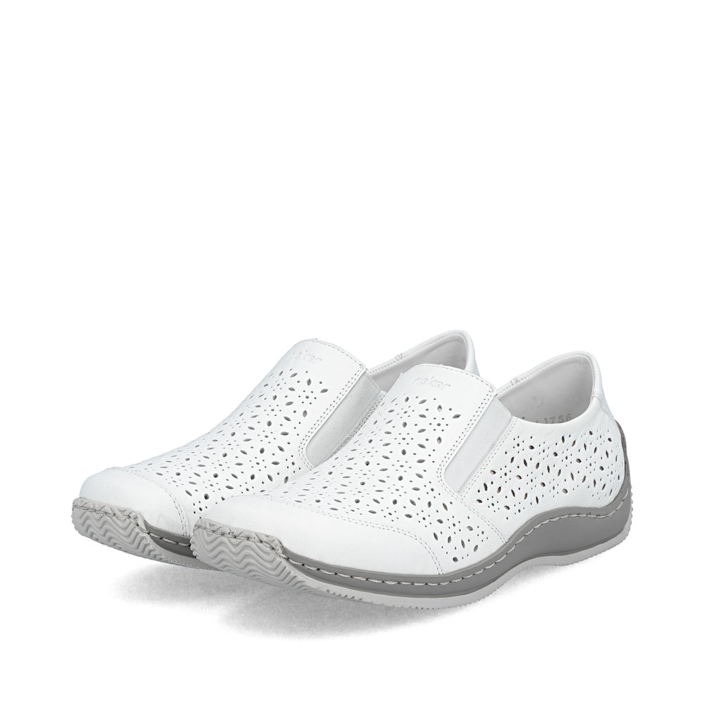 részlet RIEKER L1756-80 fehér női félcipő, valódi bőr, Antistress talp