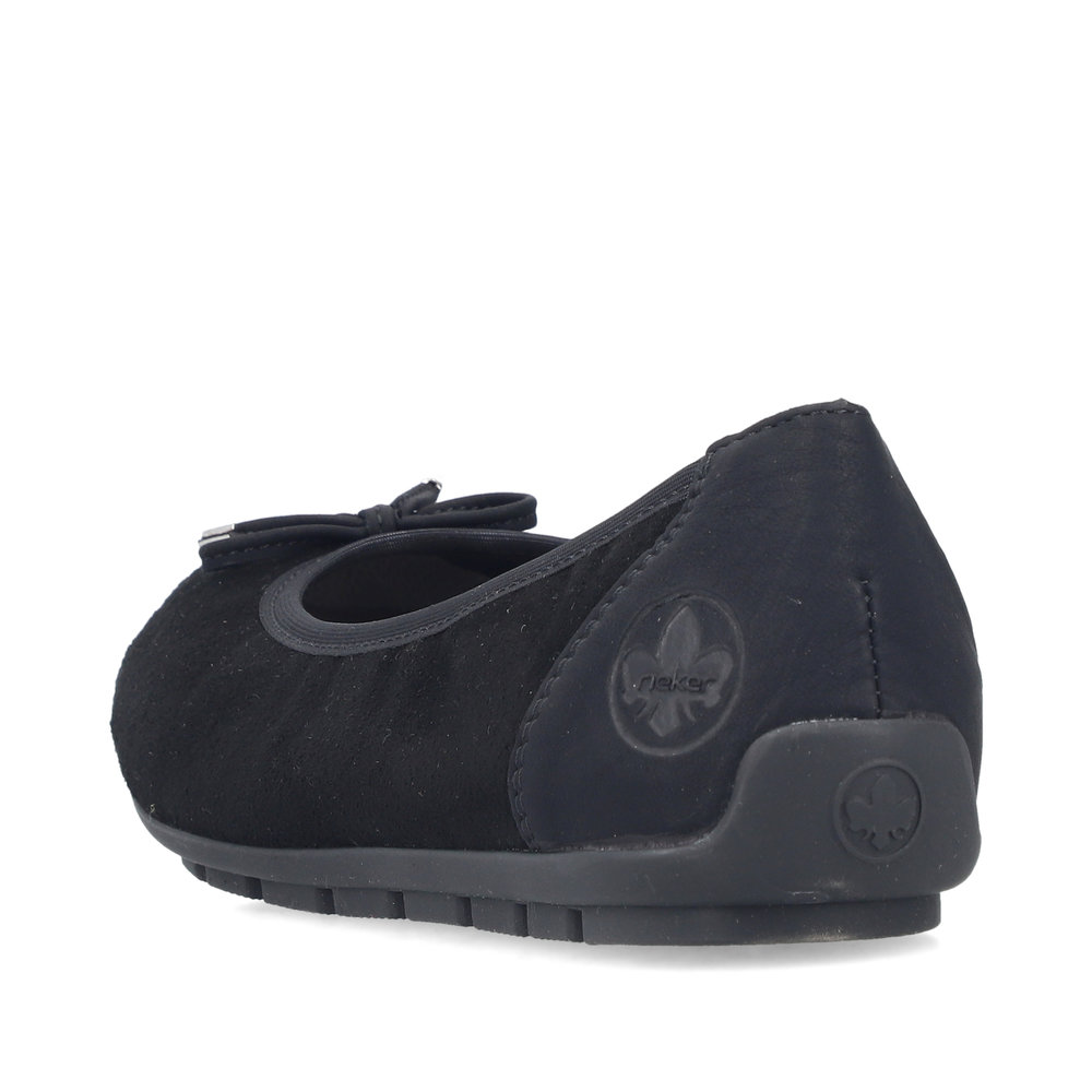 részlet RIEKER 438505-01 fekete női balerina cipő, valódi bőr, Antistress talp