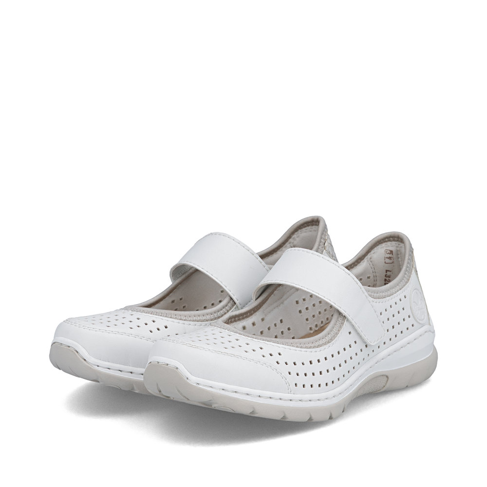 részlet RIEKER L32B5-82 fehér női nyári félcipő, jól szellőző, Antistress