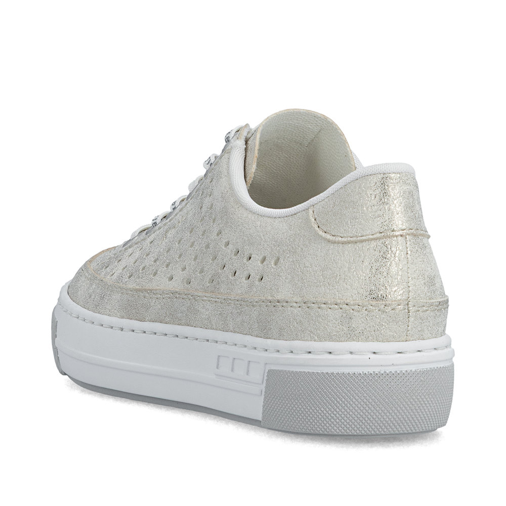 részlet RIEKER L8849-60 bézs női nyári bőr sportcipő, jól szellőző, modern megjelenés