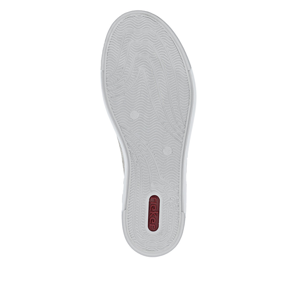 részlet RIEKER L8849-60 bézs női nyári bőr sportcipő, jól szellőző, modern megjelenés