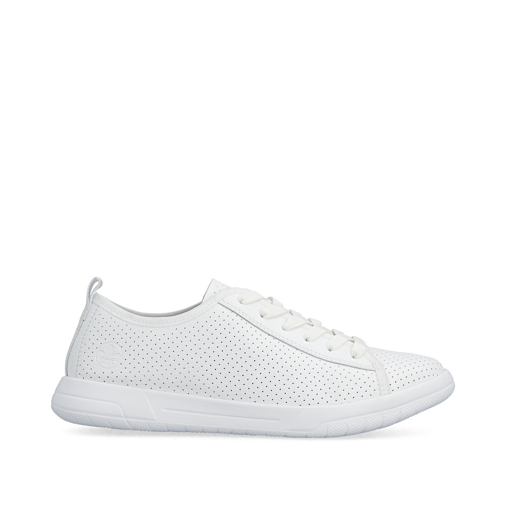 részlet RIEKER 45602-80 fehér női nyári bőr sportcipő, jól szellőző, Antistress