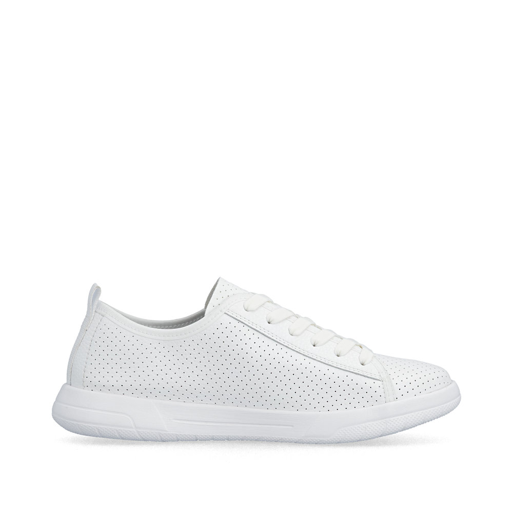 részlet RIEKER 45602-80 fehér női nyári bőr sportcipő, jól szellőző, Antistress