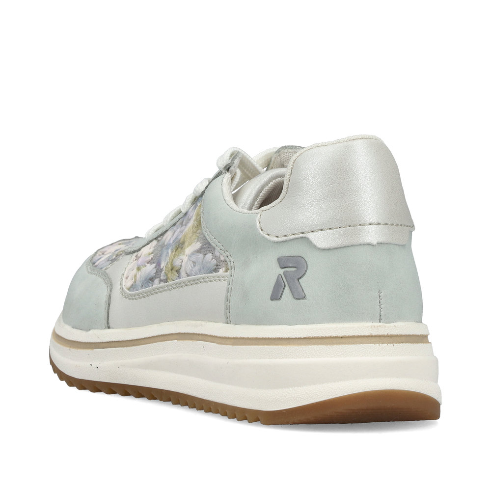 részlet RIEKER L5812-91 kék női bőr sportcipő gyönyörű mintával, Antistress