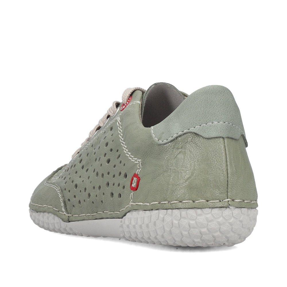részlet RIEKER 43651-52 zöld női nyári bőr légáteresztő sneaker cipő, Antistress