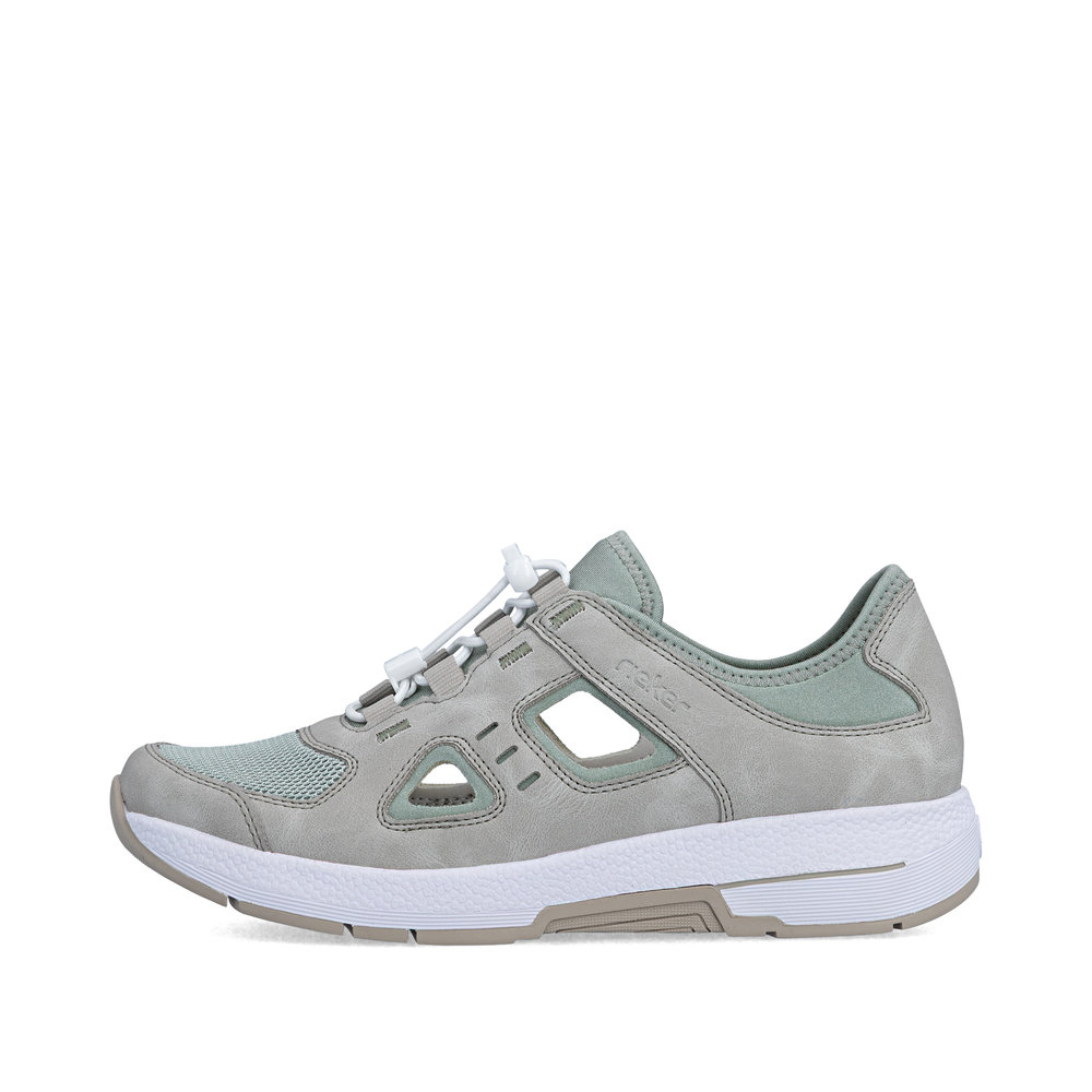 részlet RIEKER N8456-40 zöld női kényelmes bőr sneaker cipő Antistress talppal