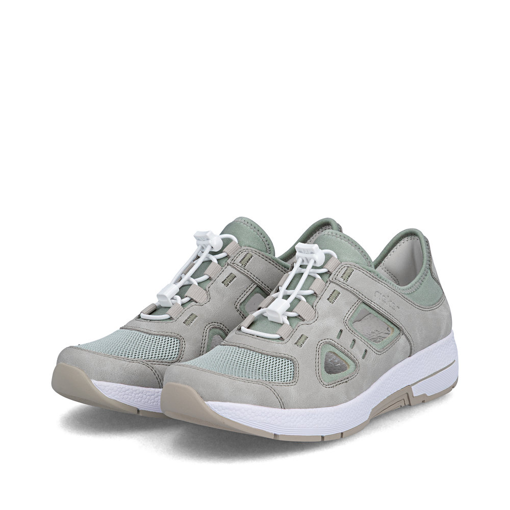 részlet RIEKER N8456-40 zöld női kényelmes bőr sneaker cipő Antistress talppal
