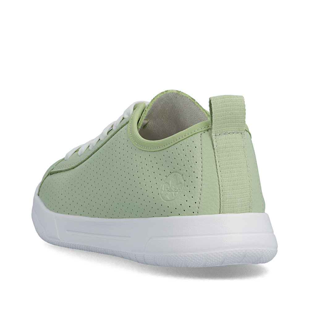 részlet RIEKER 45602-52 zöld női bőr nyári sneaker, légáteresztő, Antistress