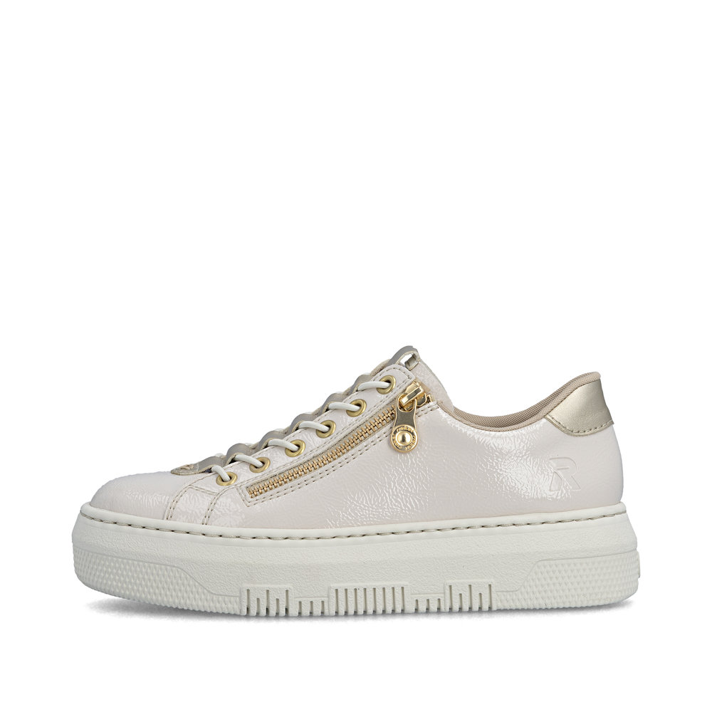 részlet RIEKER M1953-80 bézs női Antistress sneaker, modern megjelenés városi viselethez