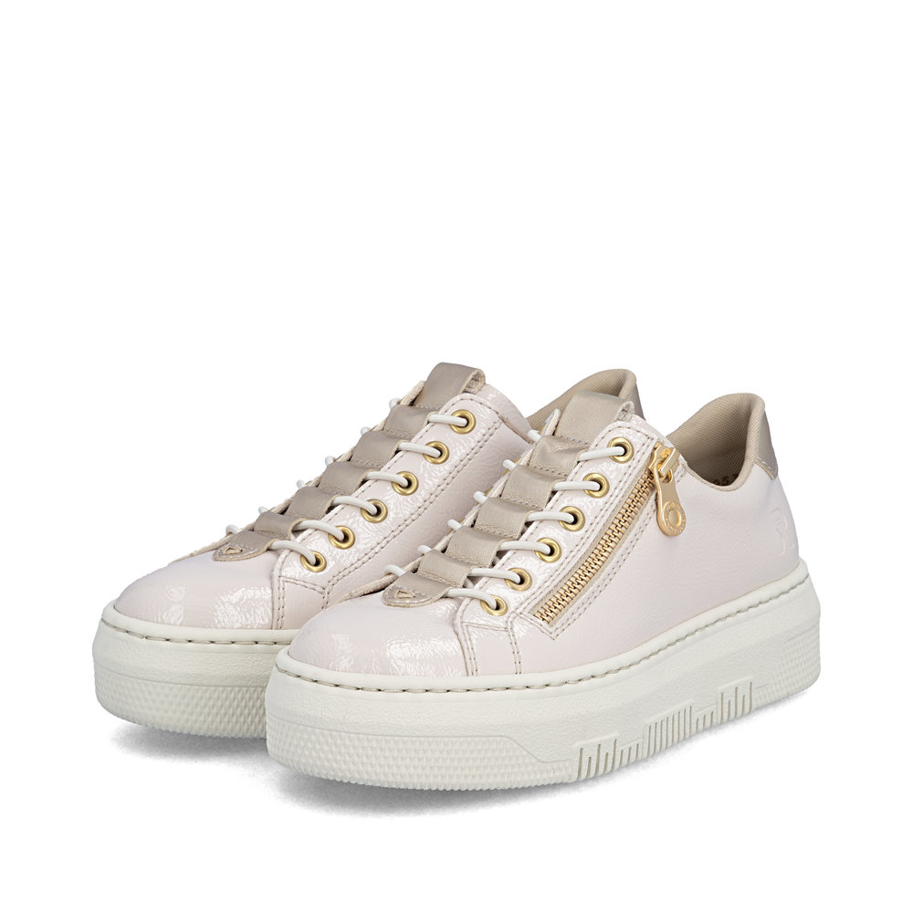 részlet RIEKER M1953-80 bézs női Antistress sneaker, modern megjelenés városi viselethez