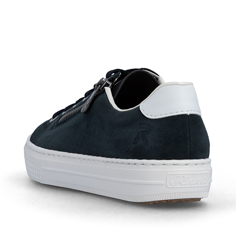 részlet Rieker L59L1-15 kék női bőr sportcipő, modern megjelenés, kényelmes