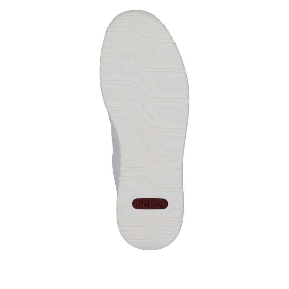 részlet RIEKER N5127-80 fehér női modern bőr sneaker cipő, Antistress talp