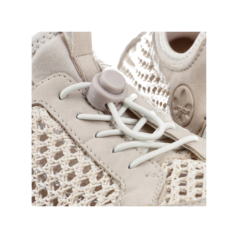 részlet RIEKER 55960-60 bézs női nyári sneaker cipő, jól szellőző, Antistress talp
