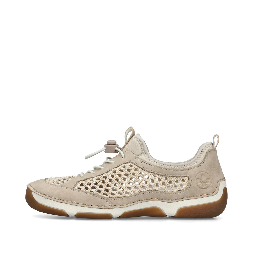 részlet RIEKER 55960-60 bézs női nyári sneaker cipő, jól szellőző, Antistress talp