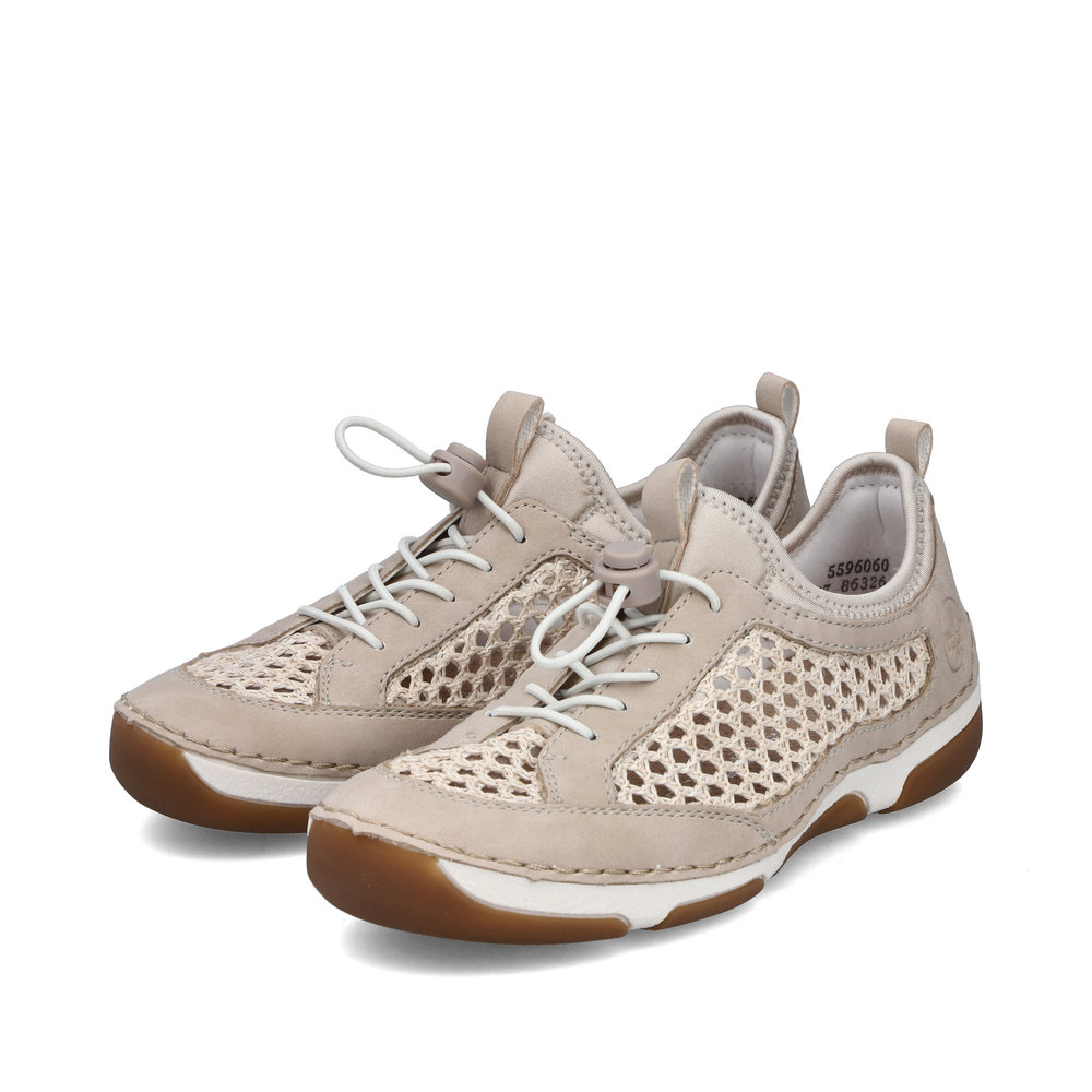 részlet RIEKER 55960-60 bézs női nyári sneaker cipő, jól szellőző, Antistress talp