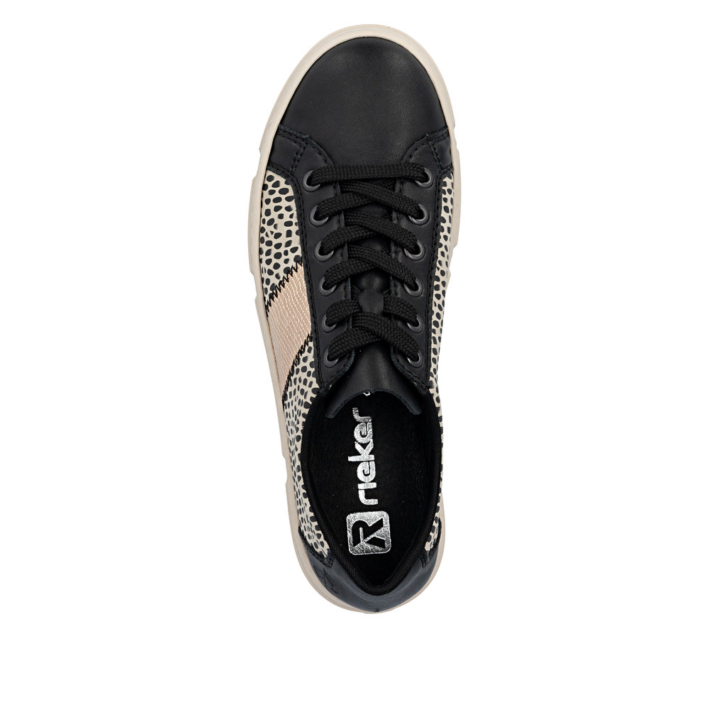 részlet RIEKER N5910-62 fekete női sportcipő, modern és kényelmes, Anti-Stress talppal