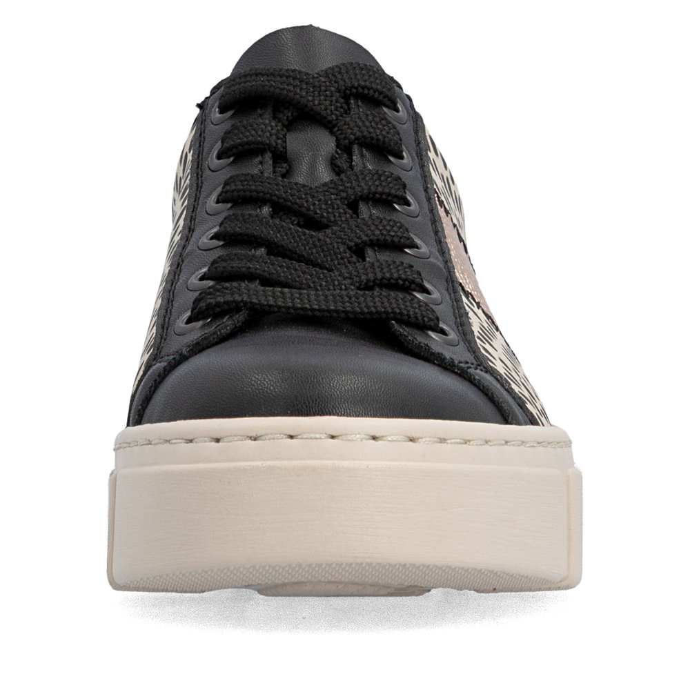 részlet RIEKER N5910-62 fekete női sportcipő, modern és kényelmes, Anti-Stress talppal