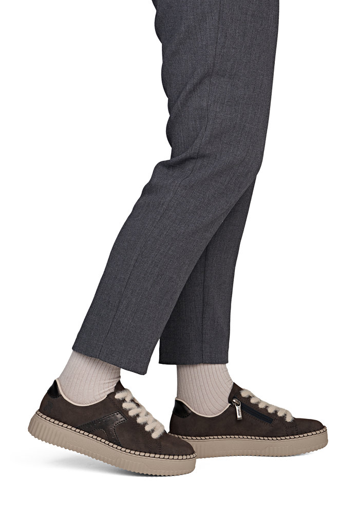 részlet RIEKER N9920-25 barna női bőr sportcipő, kényelmes Anti-Stress talppal