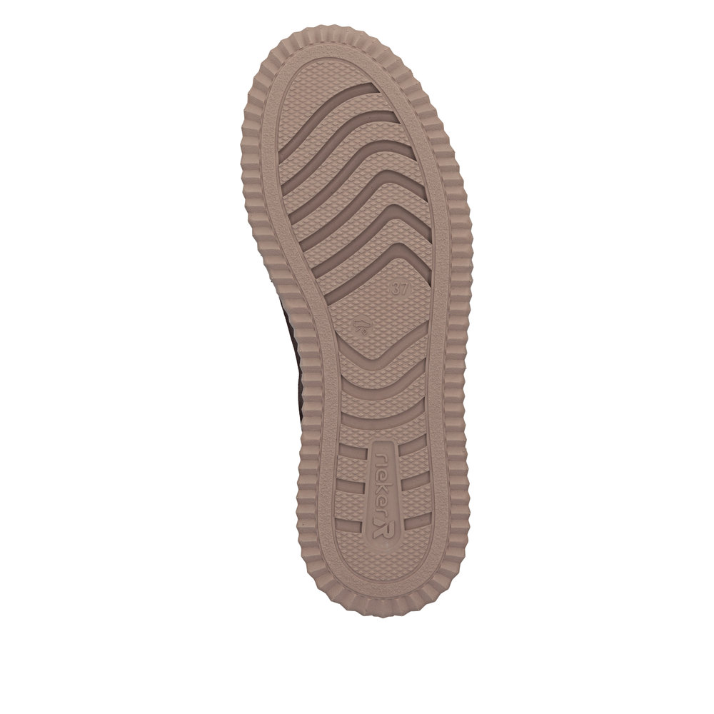 részlet RIEKER N9920-25 barna női bőr sportcipő, kényelmes Anti-Stress talppal