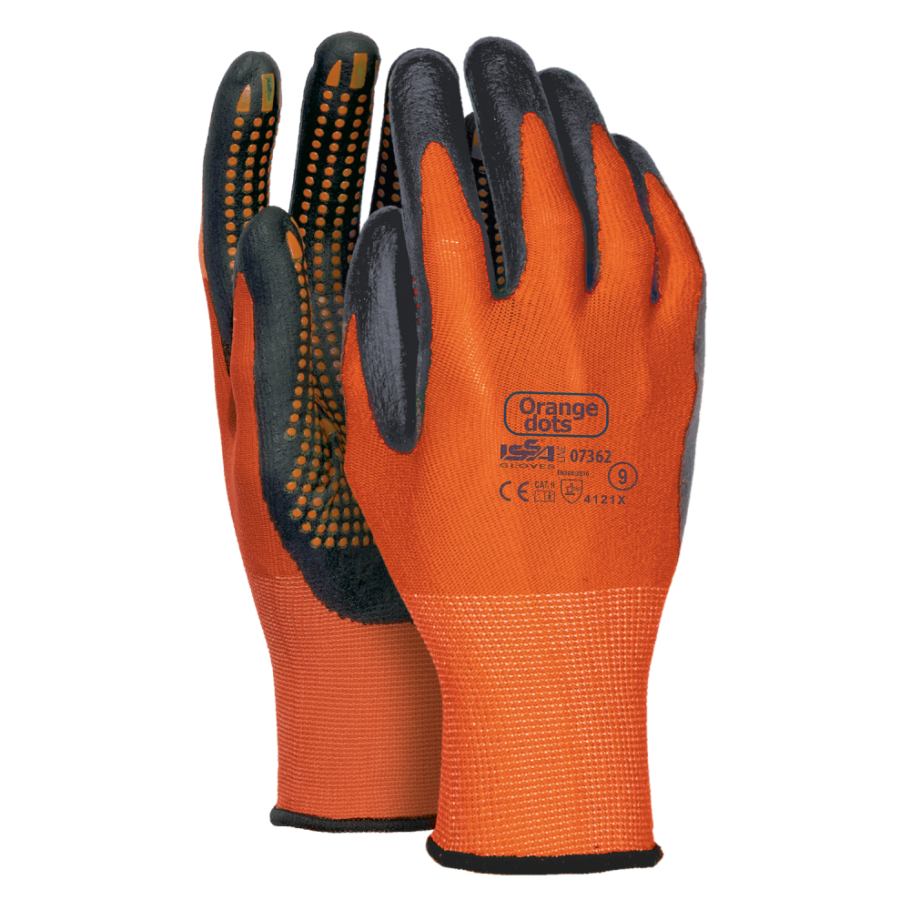 részlet Industrial Starter 07362 Dots orange pracovní rukavice