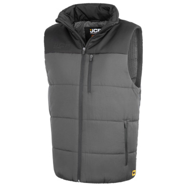 JCB Gilet szürke férfi bélelt mellény, nagyobb tartósságot biztosító Ripstop any